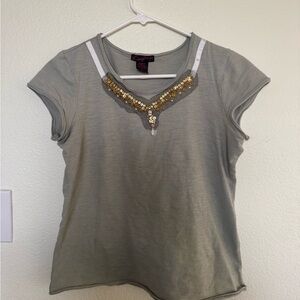 Sequined y2k green top